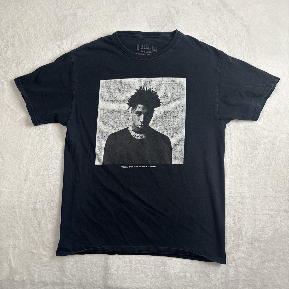 Young Boy Never Broke Again Black Short Sleeve Graphic Shirt Men's Medium